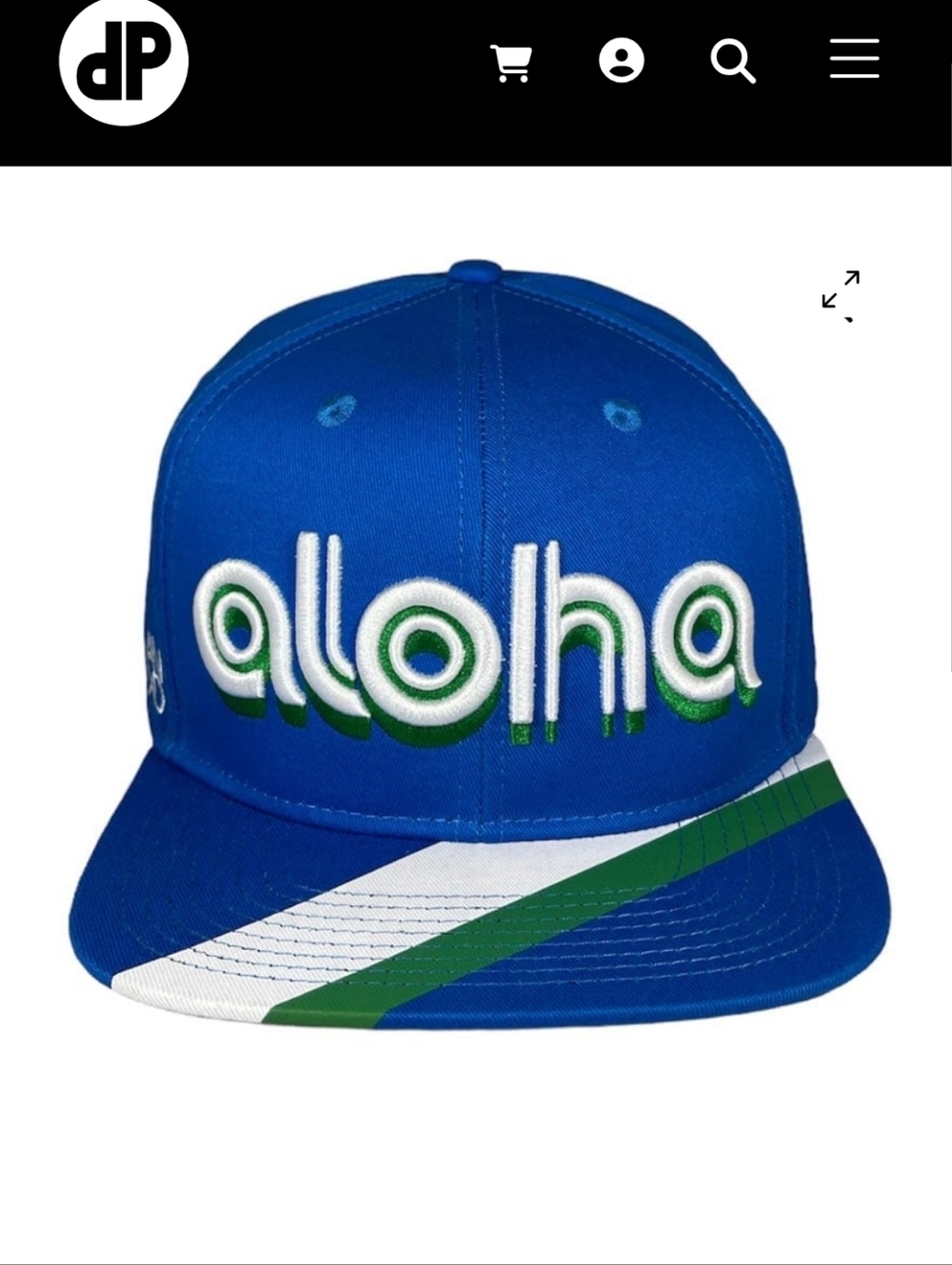 Anxd Aloha Hap Snap Back Cap Blue White  MAUI Double Portion Supply NWOT